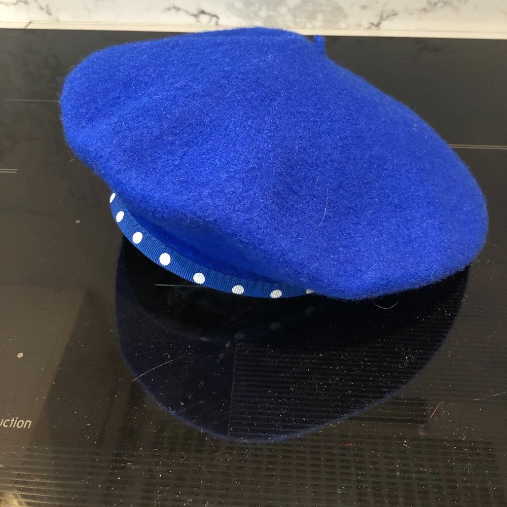 Weekend Max Mara Royal Blue Felt Beret - AUTHENTIC